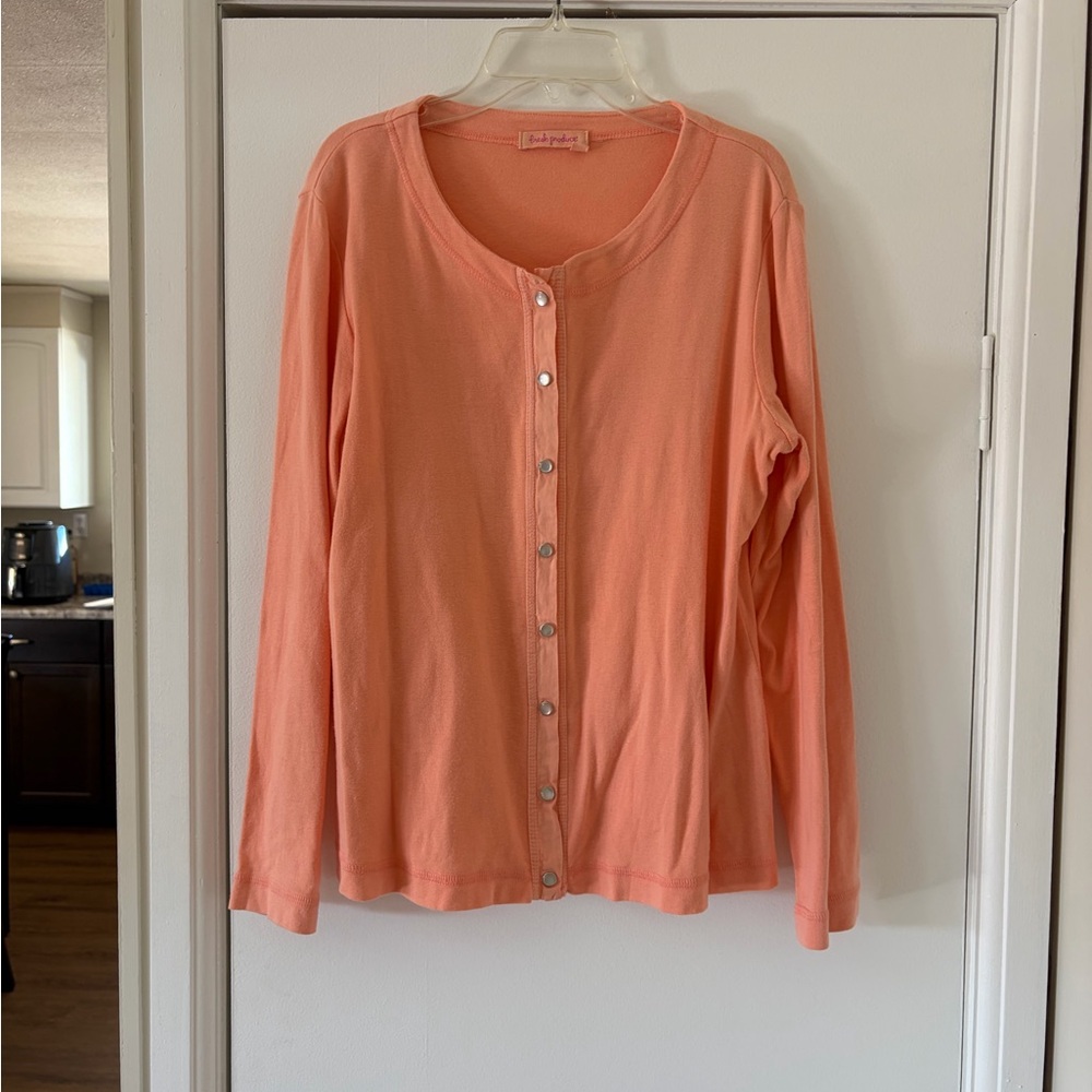 Fresh Produce Cantaloupe Snap Cardigan Size Medium (8-10)